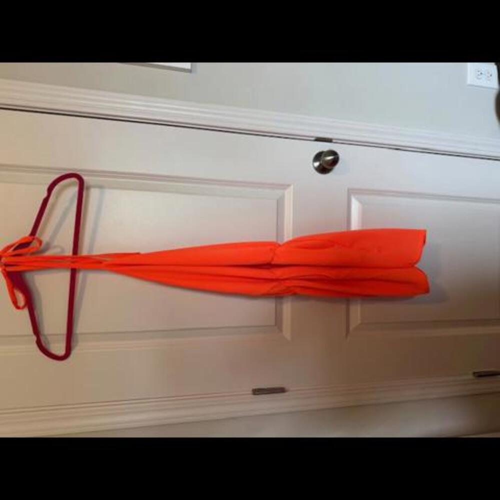 Thychee - Neon Orange Halter Romper